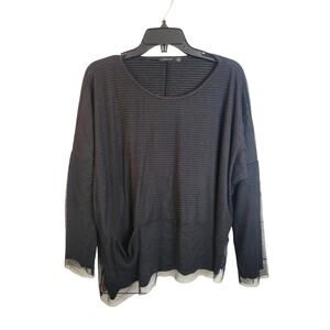 Luukaa Gothic fairy Sheath Long Sleeve Top Women's Size 6 Black Lagenlook Layer